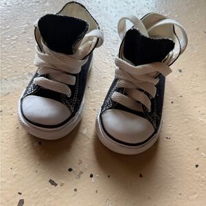 Kids Black and White High-Top Sneakers